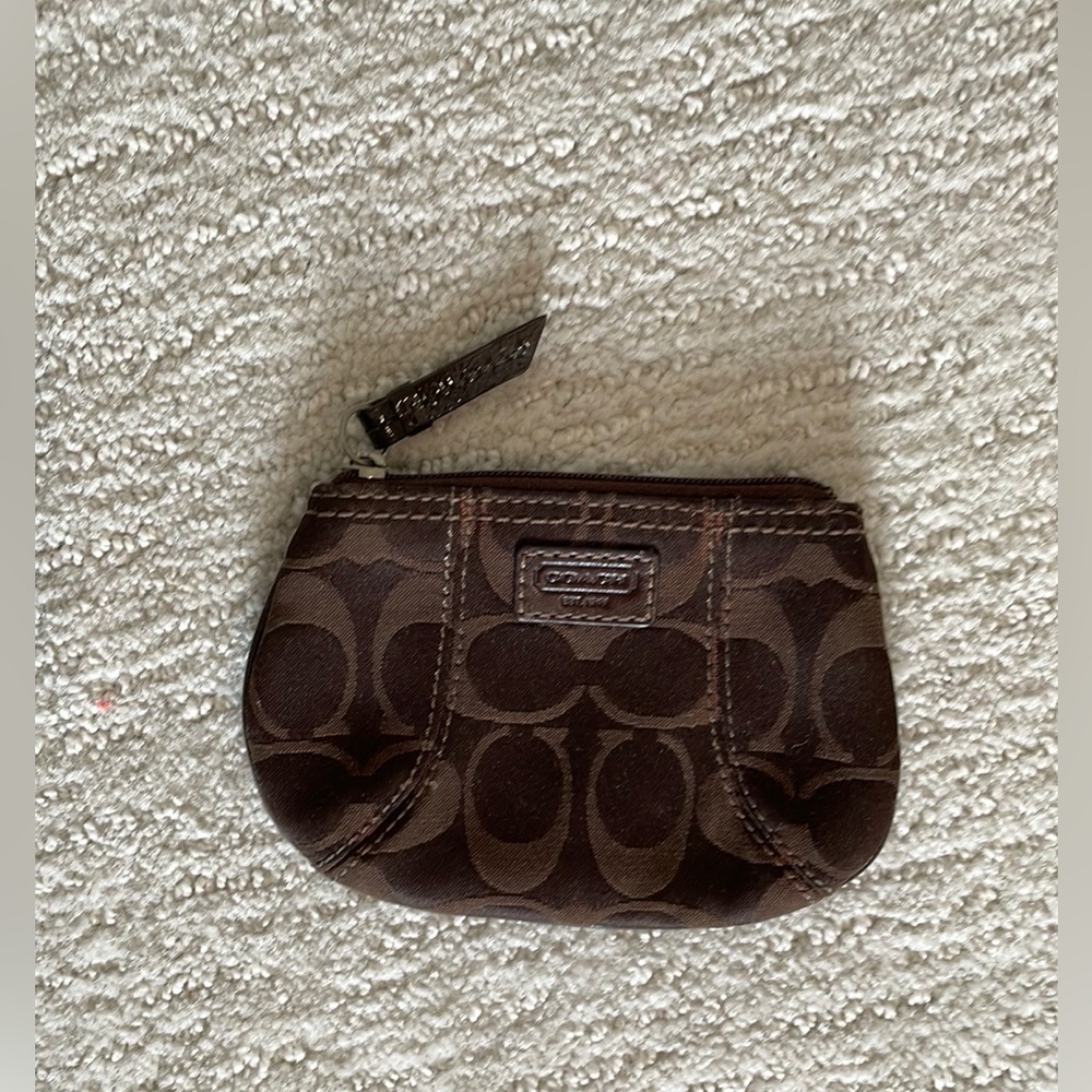 Coach Vintage Brown Signature C Mini Coin Purse